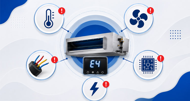 بررسی کد خطاهای داکت اسپلیت آکس