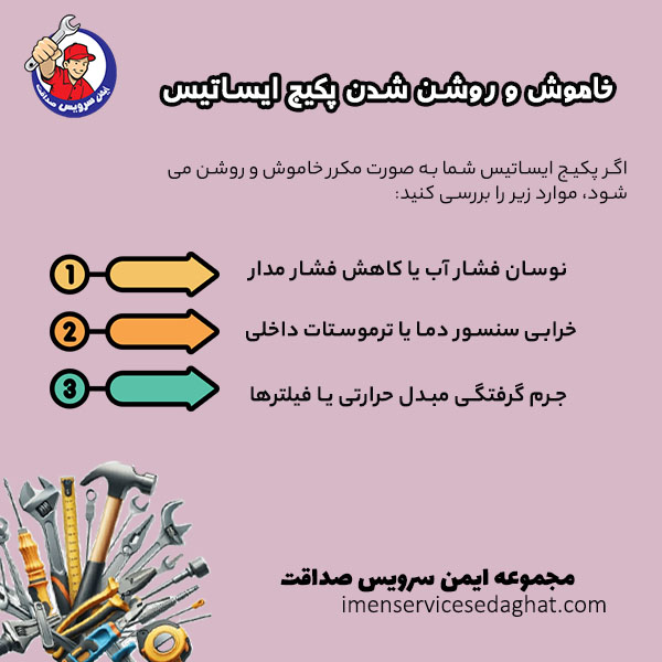 چرا پکیج ایساتیس خاموش و روشن می شود؟